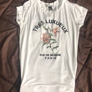 Graphic T-shirt with Velvet Lettering